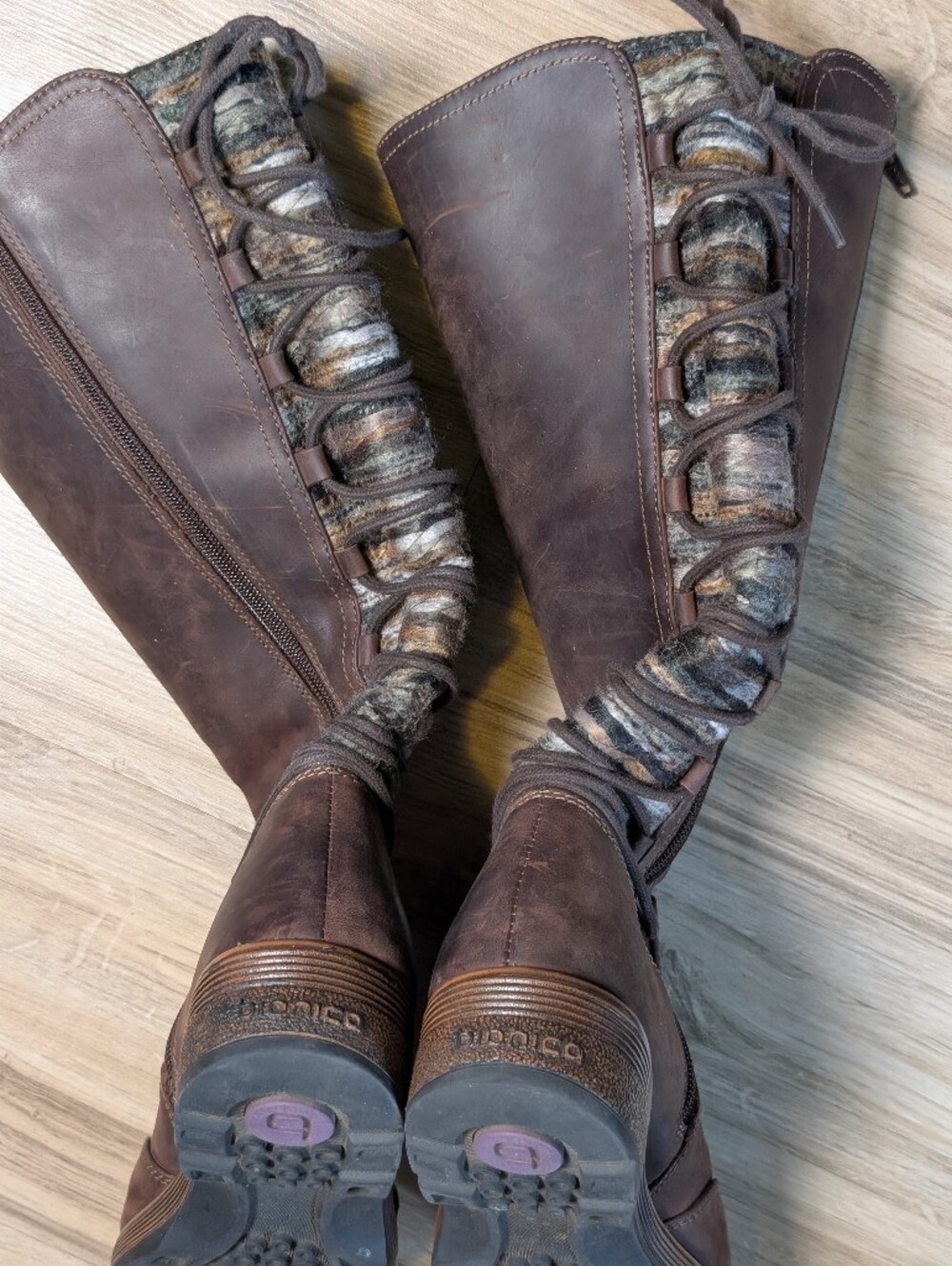 BIONICA Epping Aztec Brown Leather Waterproof Tall Boots Womens 9M - Picture 6 of 7